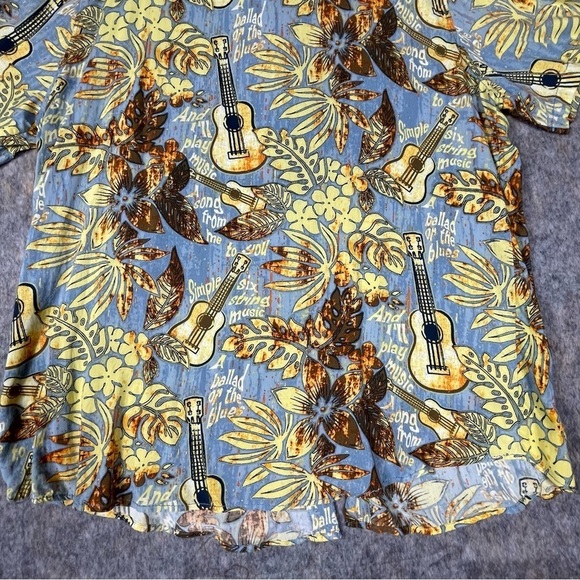 Margaritaville Floral Guitar Hawaiian Jimmy Buffet Button Up Shirt - Sz XXL - Picture 11 of 15